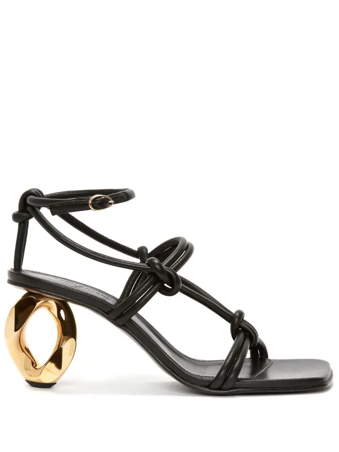 JW Anderson JW Anderson チェーンヒールストラップサンダル - ブラックの商品画像