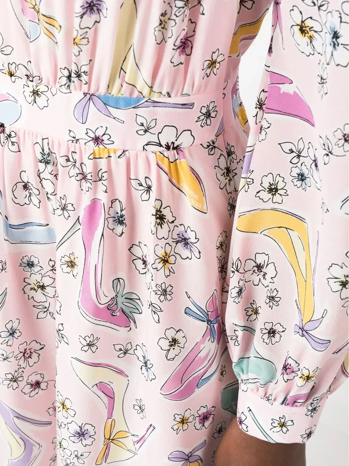 Boutique Moschino 花柄プリント長袖ミニドレス - ピンク - 画像5