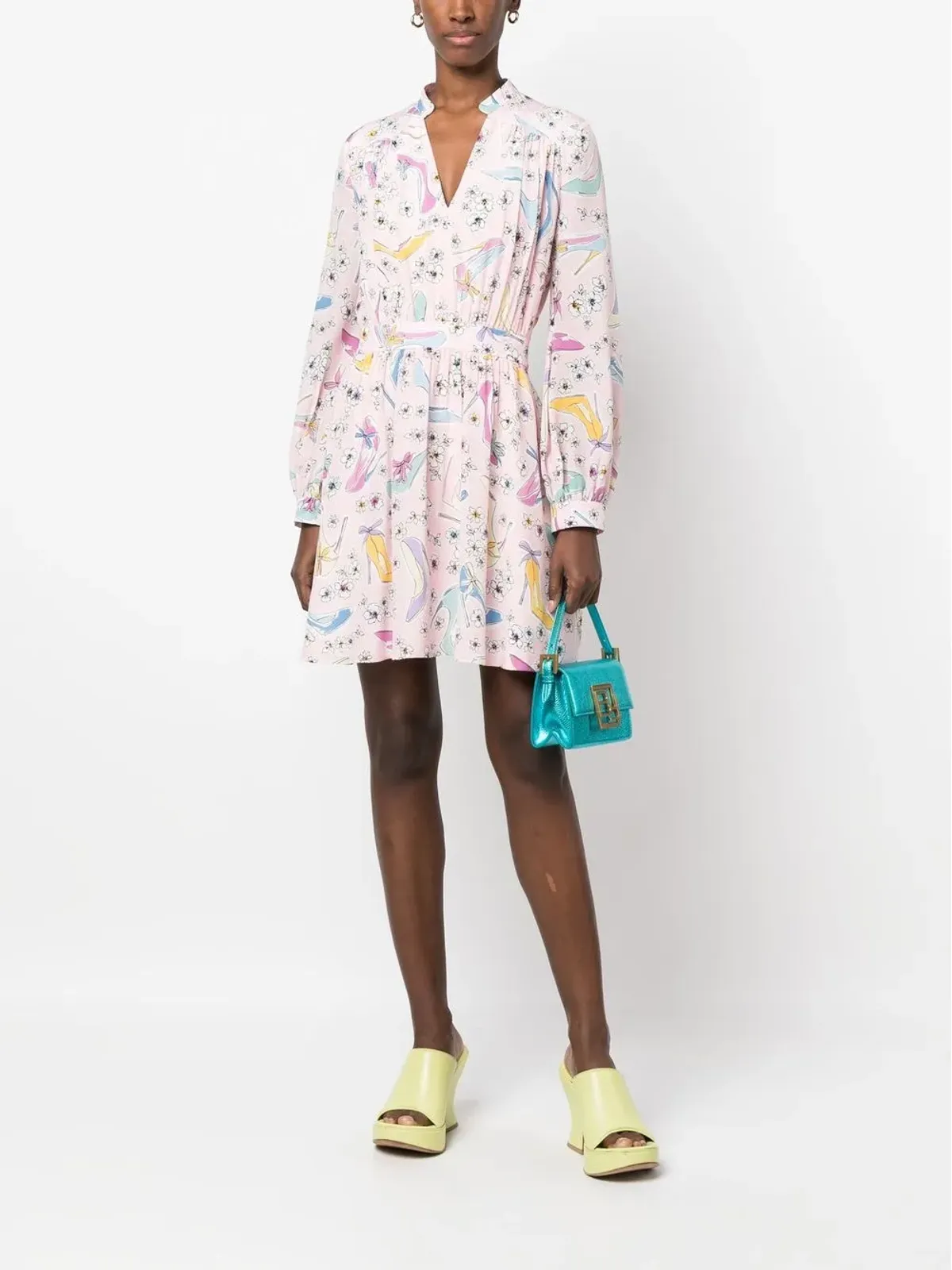 Boutique Moschino 花柄プリント長袖ミニドレス - ピンク - 画像2