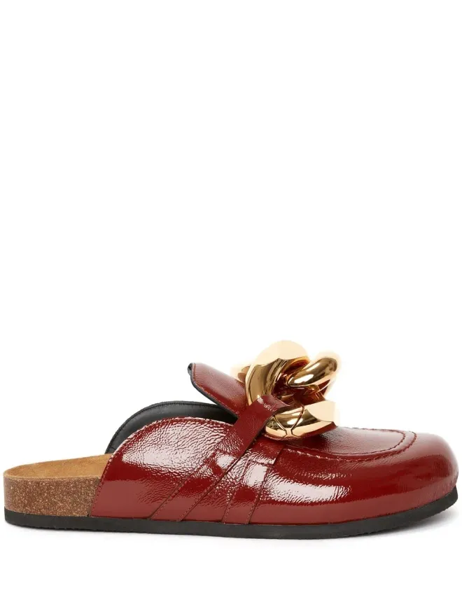JW Anderson JW Anderson チェーンディテール レザー ローファー ミュールの商品画像