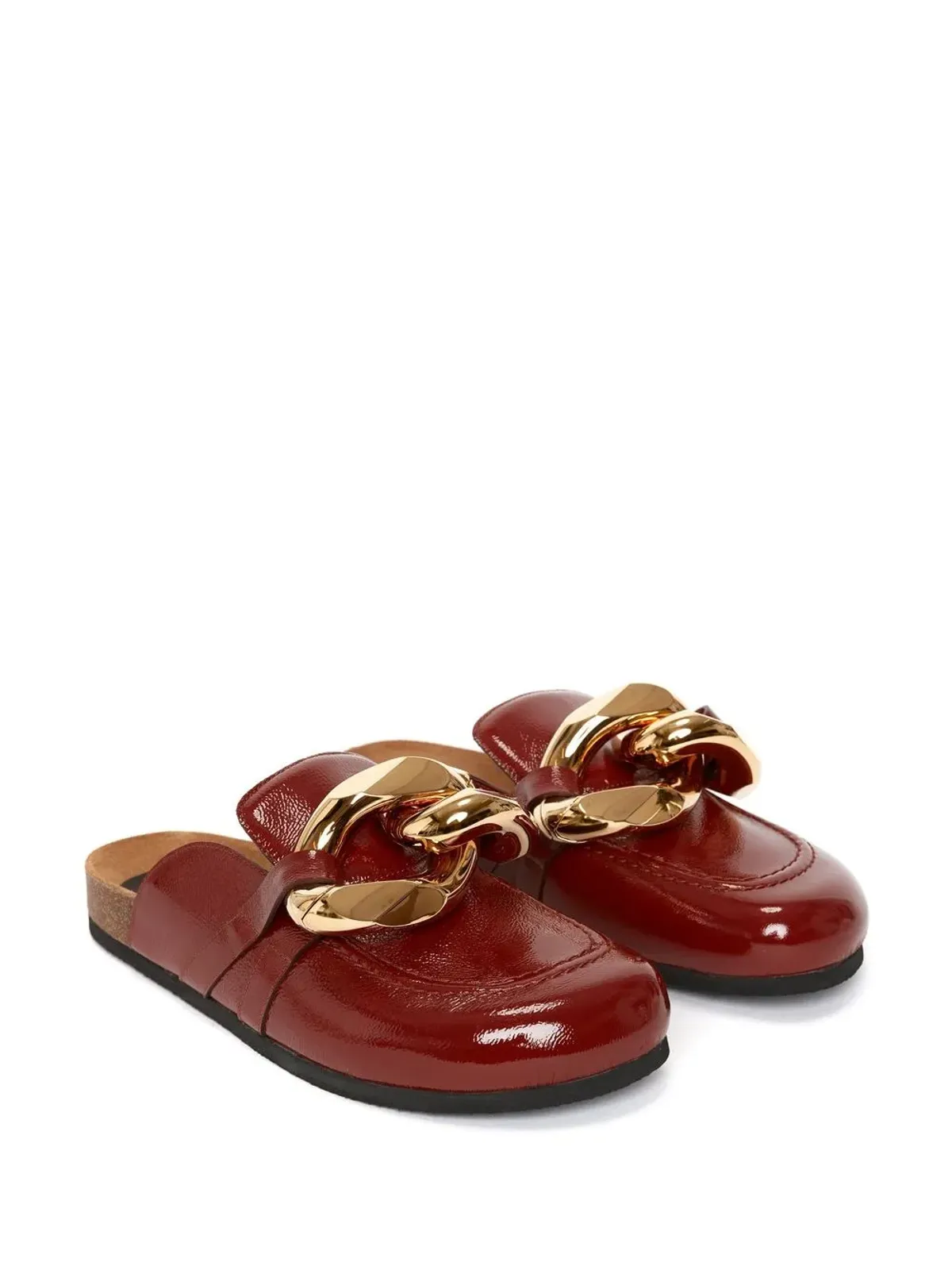JW Anderson チェーンディテール レザー ローファー ミュール - 画像2