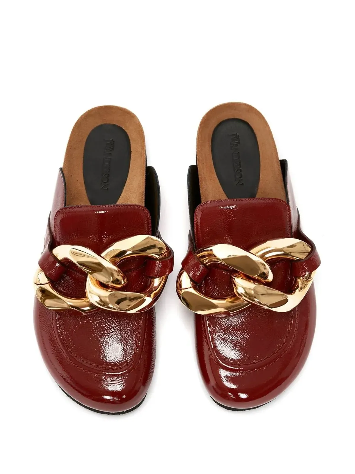 JW Anderson チェーンディテール レザー ローファー ミュール - 画像4