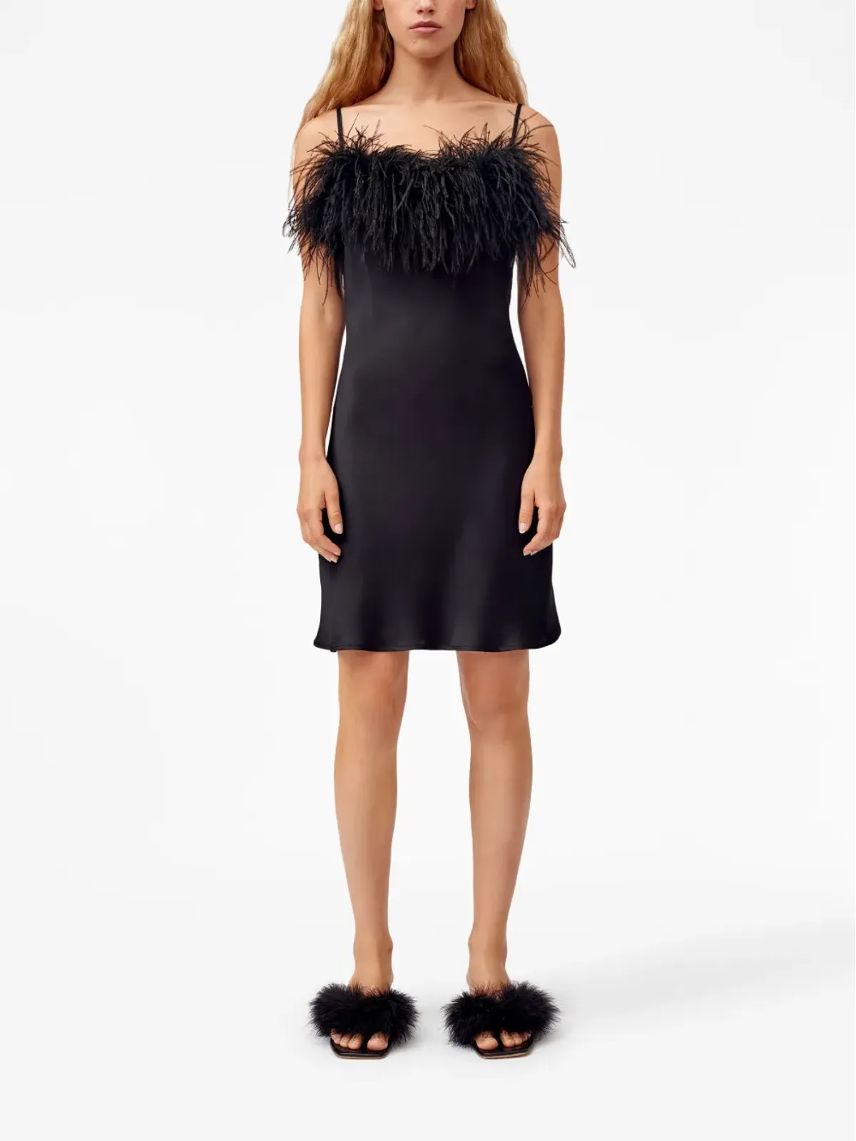 Sleeper Boheme feather-trim minidress - 画像2