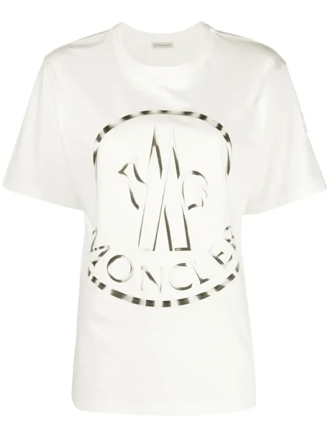 Moncler Moncler ビコロール ロゴプリント Tシャツ - ホワイトの商品画像