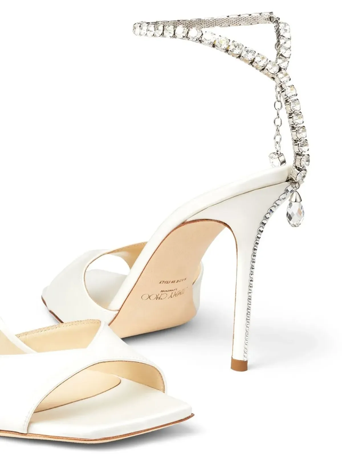Jimmy Choo Saeda crystal-strap sandals - White - 画像5