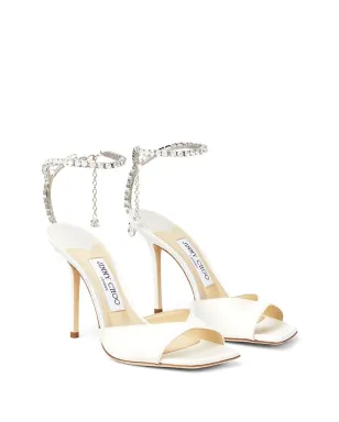 Jimmy Choo Saeda crystal-strap sandals - White - サムネイル2