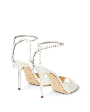 Jimmy Choo Saeda crystal-strap sandals - White - サムネイル3