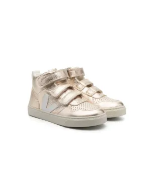 VEJA Kids メタリック ハイカットスニーカー - イエロー - サムネイル1
