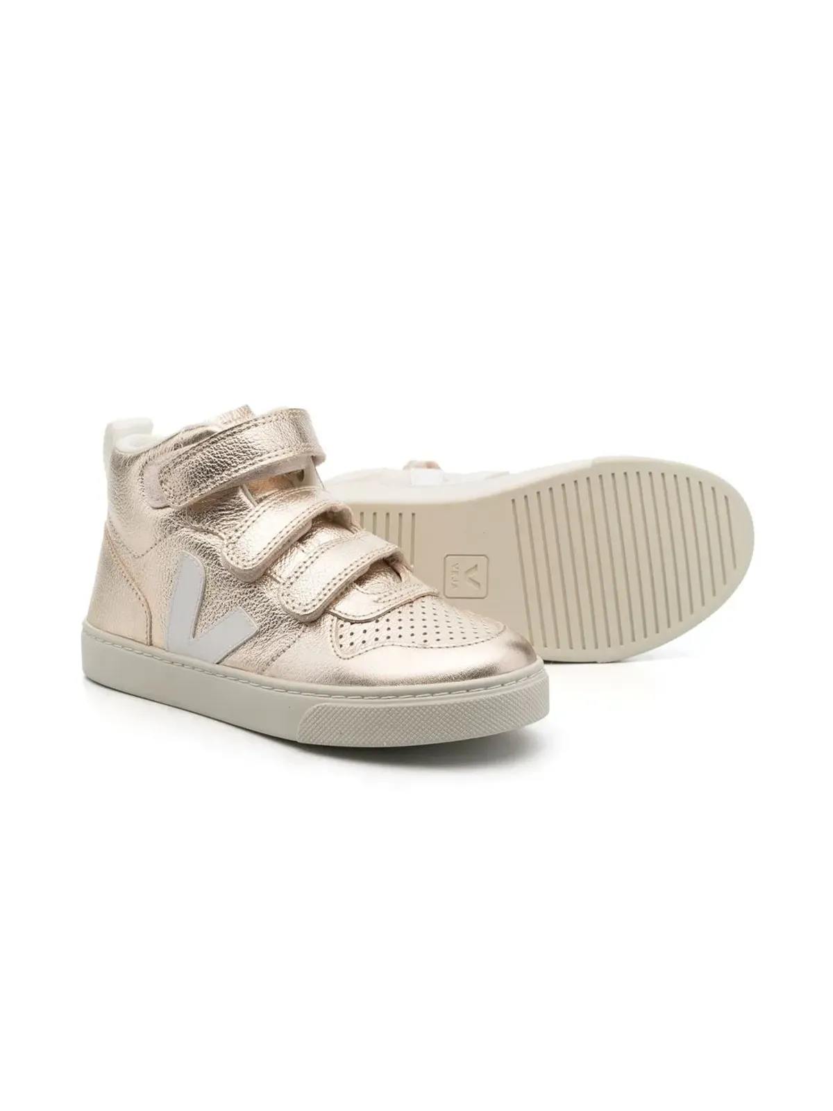 VEJA Kids メタリック ハイカットスニーカー - イエロー - 画像2
