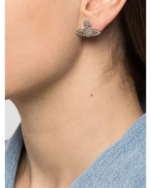 Vivienne Westwood クリスタル装飾 ロゴ スタッド ピアス - サムネイル2