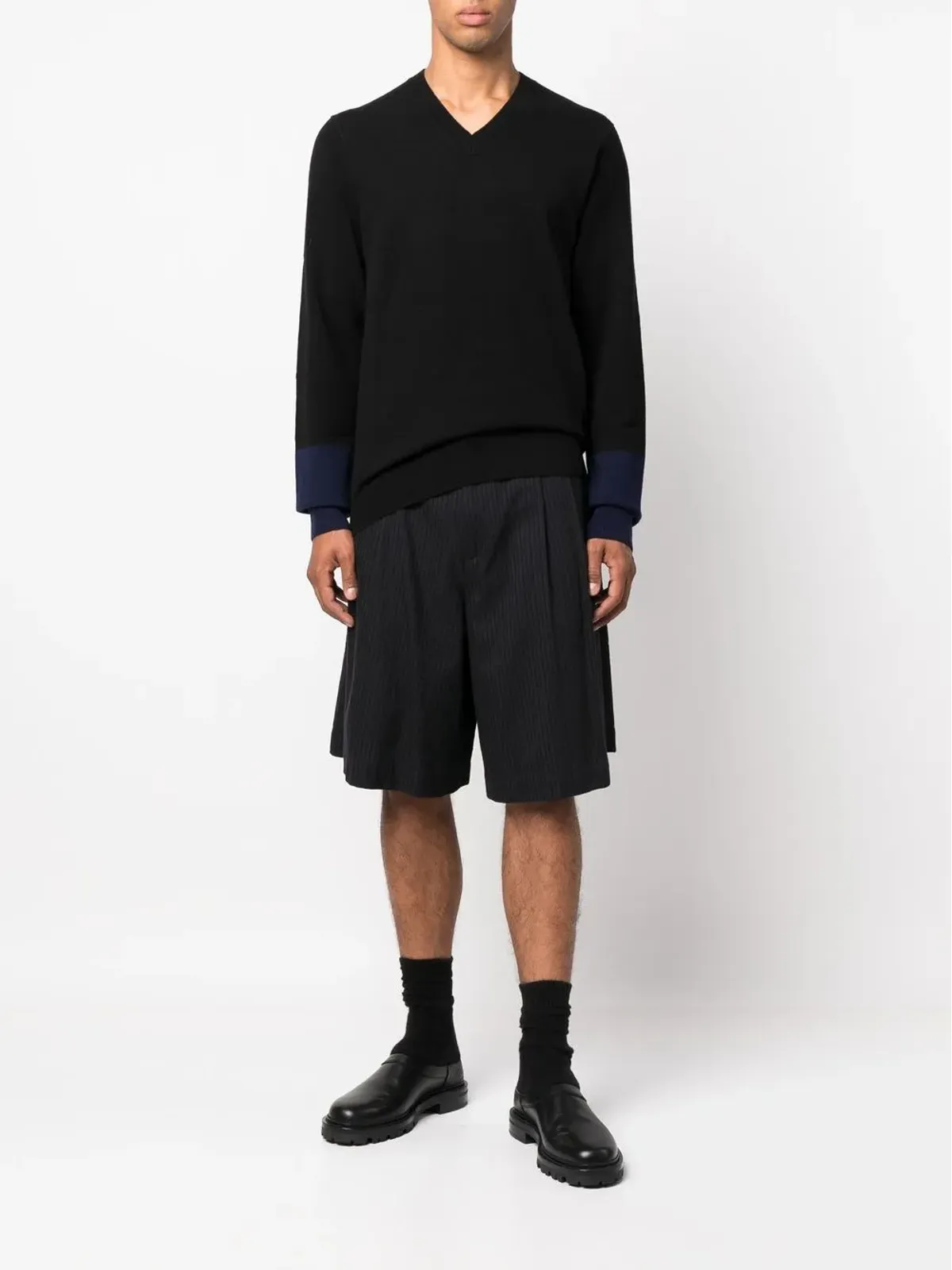 Comme Des Garçons Shirt Vネック長袖ニットジャンパー - 画像2