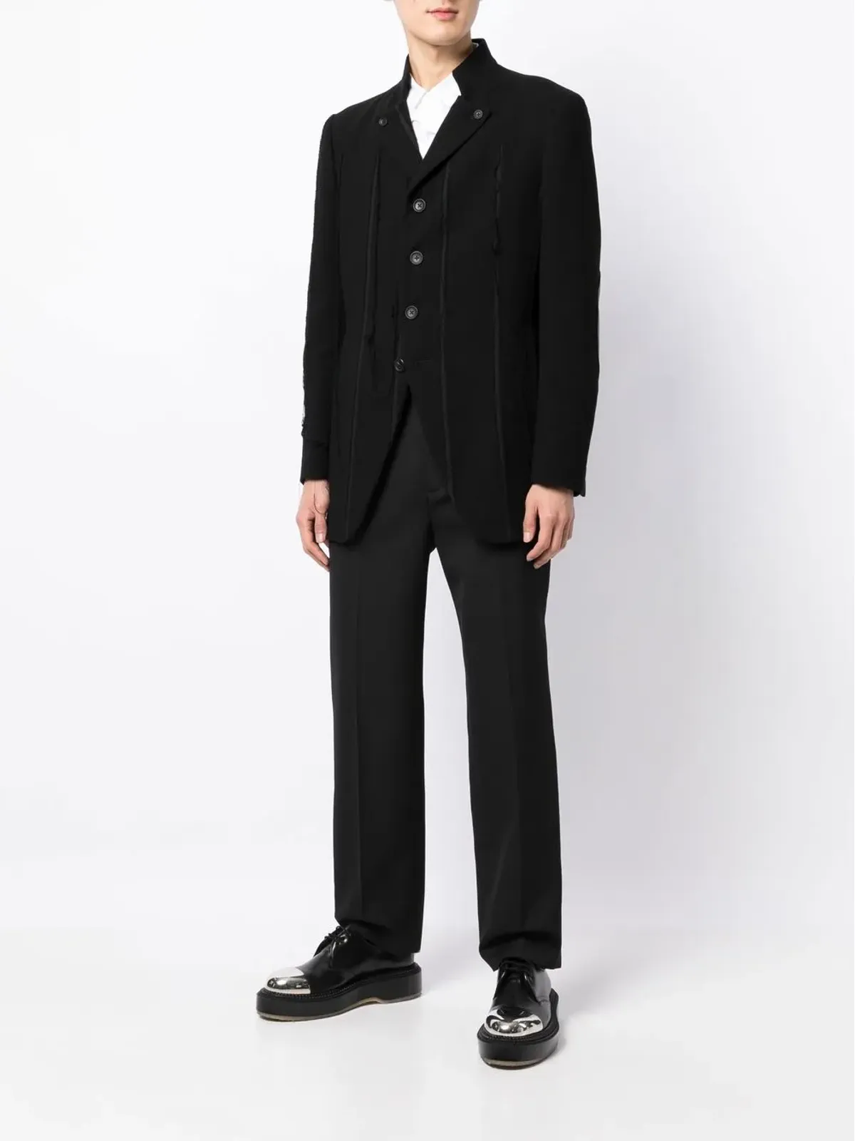 Yohji Yamamoto ボタンアップ長袖ブレザー - 画像2