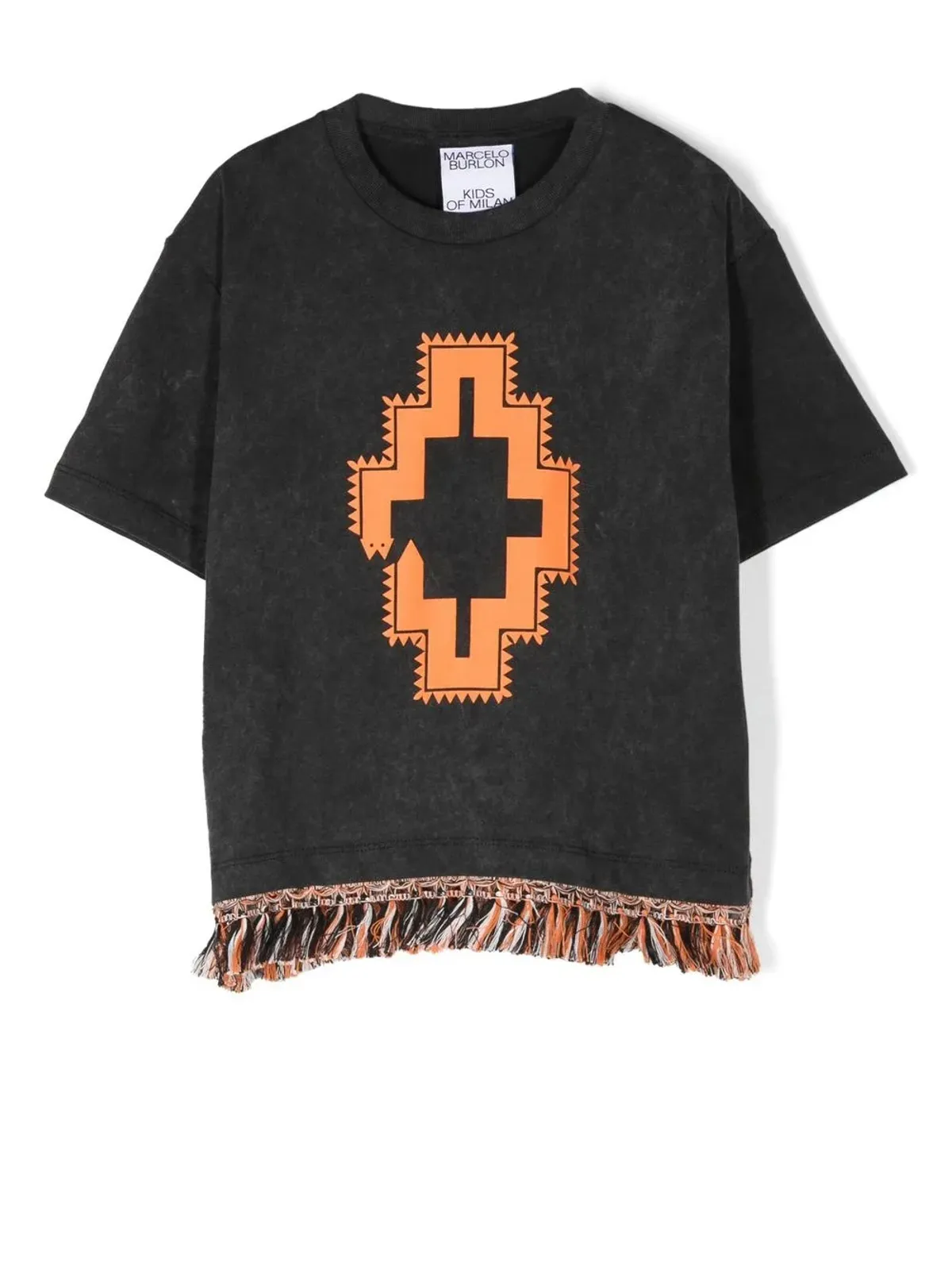 COUNTY OF MILAN KIDS ロゴプリント フリンジトリム Tシャツ - 画像1
