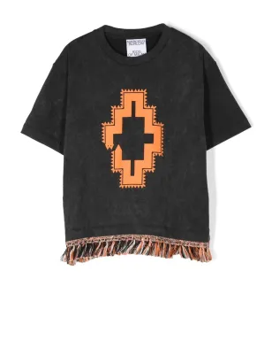 COUNTY OF MILAN KIDS ロゴプリント フリンジトリム Tシャツ - サムネイル1