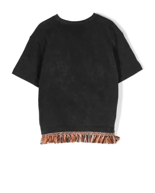 COUNTY OF MILAN KIDS ロゴプリント フリンジトリム Tシャツ - サムネイル2