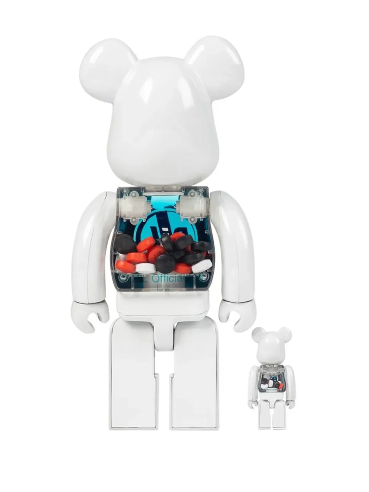 MEDICOM TOY Public Image Limited Chrome BE@RBRICK フィギュアセット（ホワイト） - 画像2