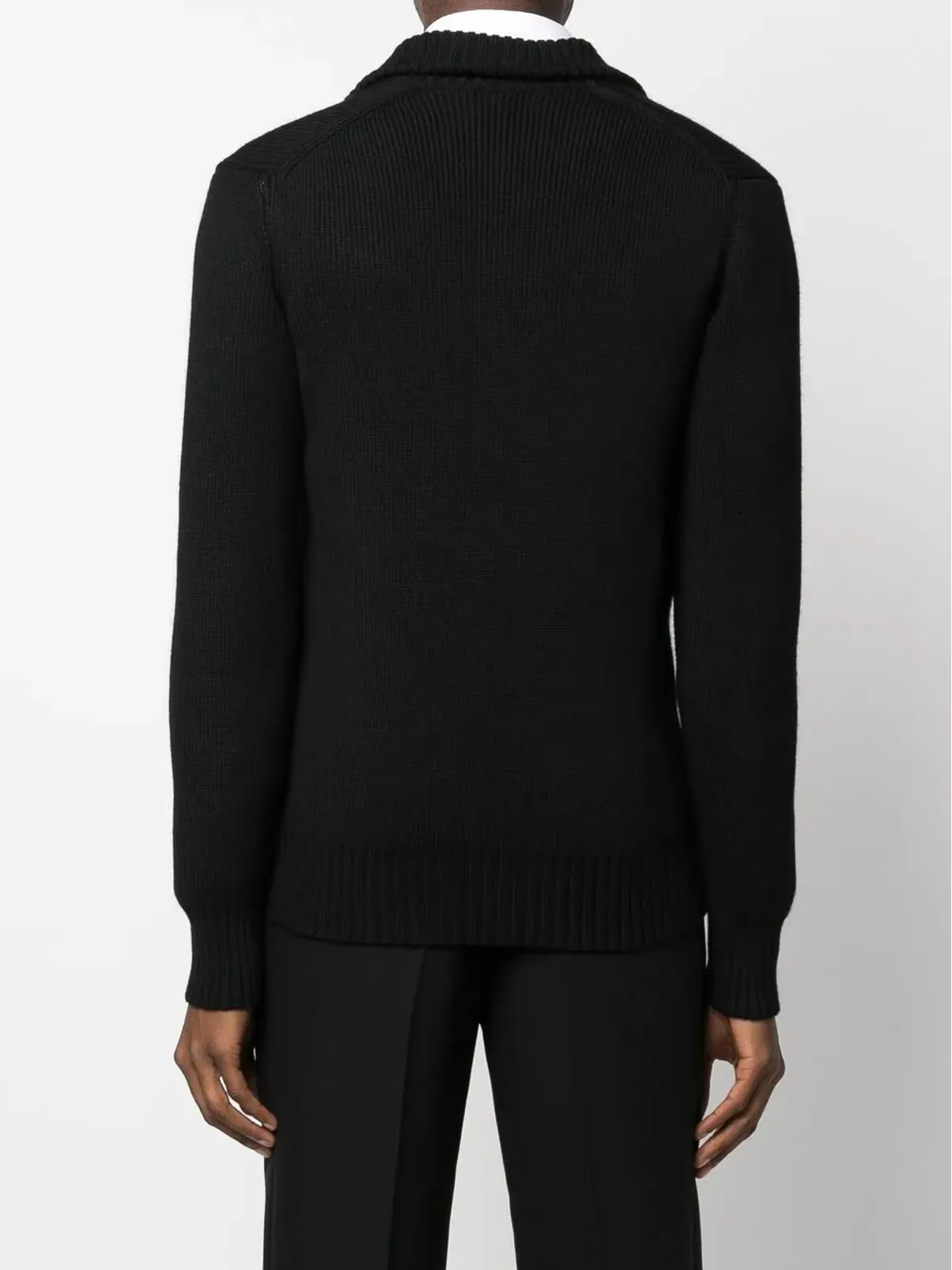 TOM FORD リブ編みクォーターボタン ジャンパー - ブラック - 画像3
