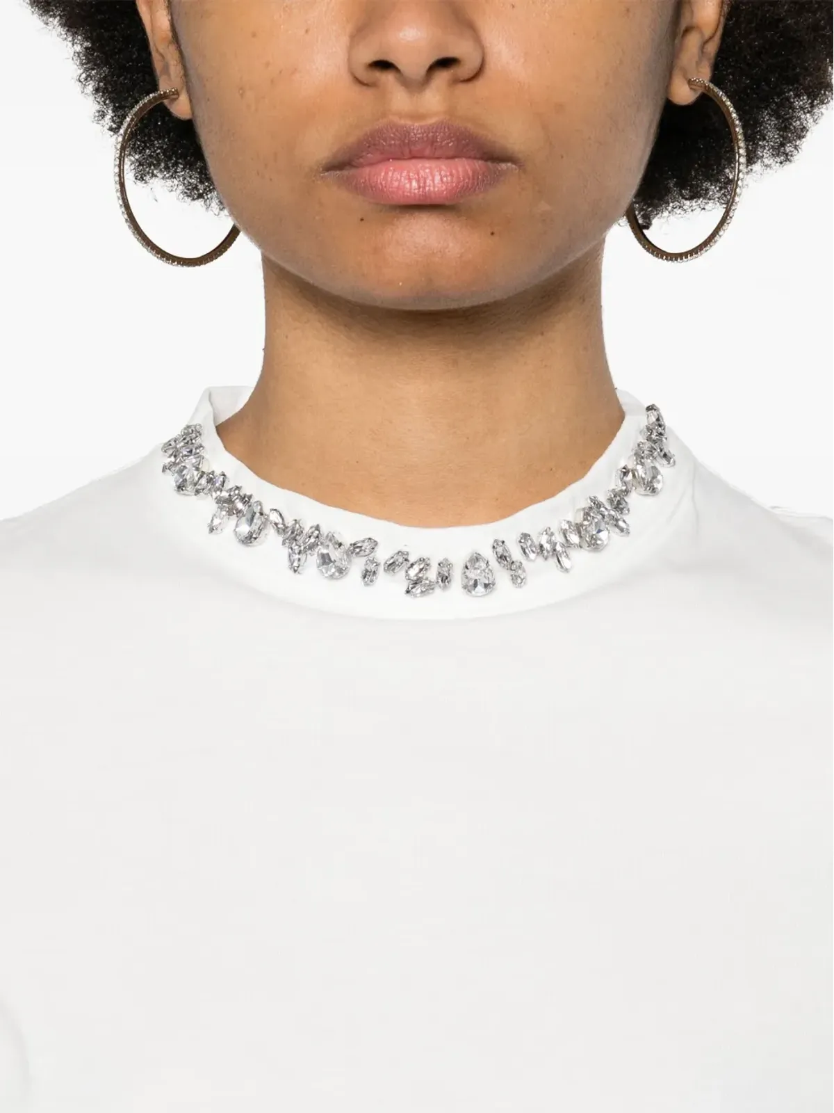 Golden Goose カボションクリスタル付きコットンTシャツ - 画像5