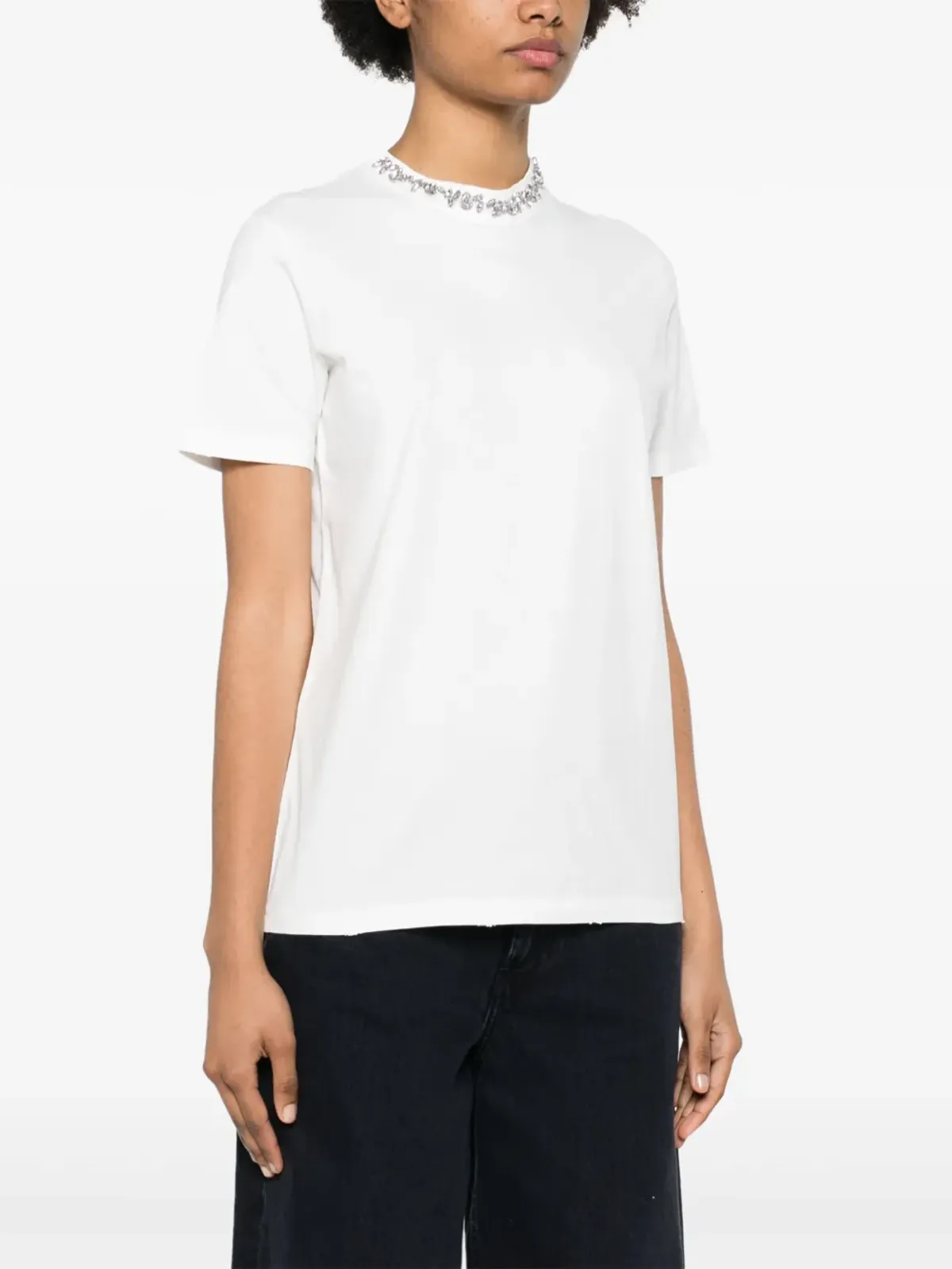 Golden Goose カボションクリスタル付きコットンTシャツ - 画像3