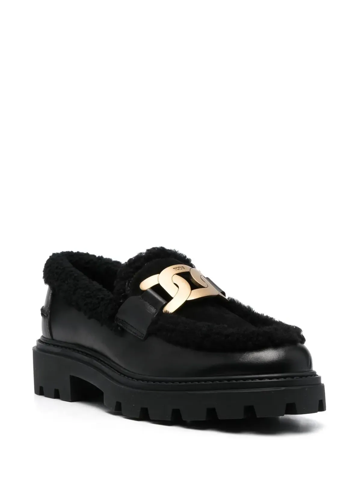 Tod's シアーリングライニング付き チャンクローファー - ブラック - 画像2