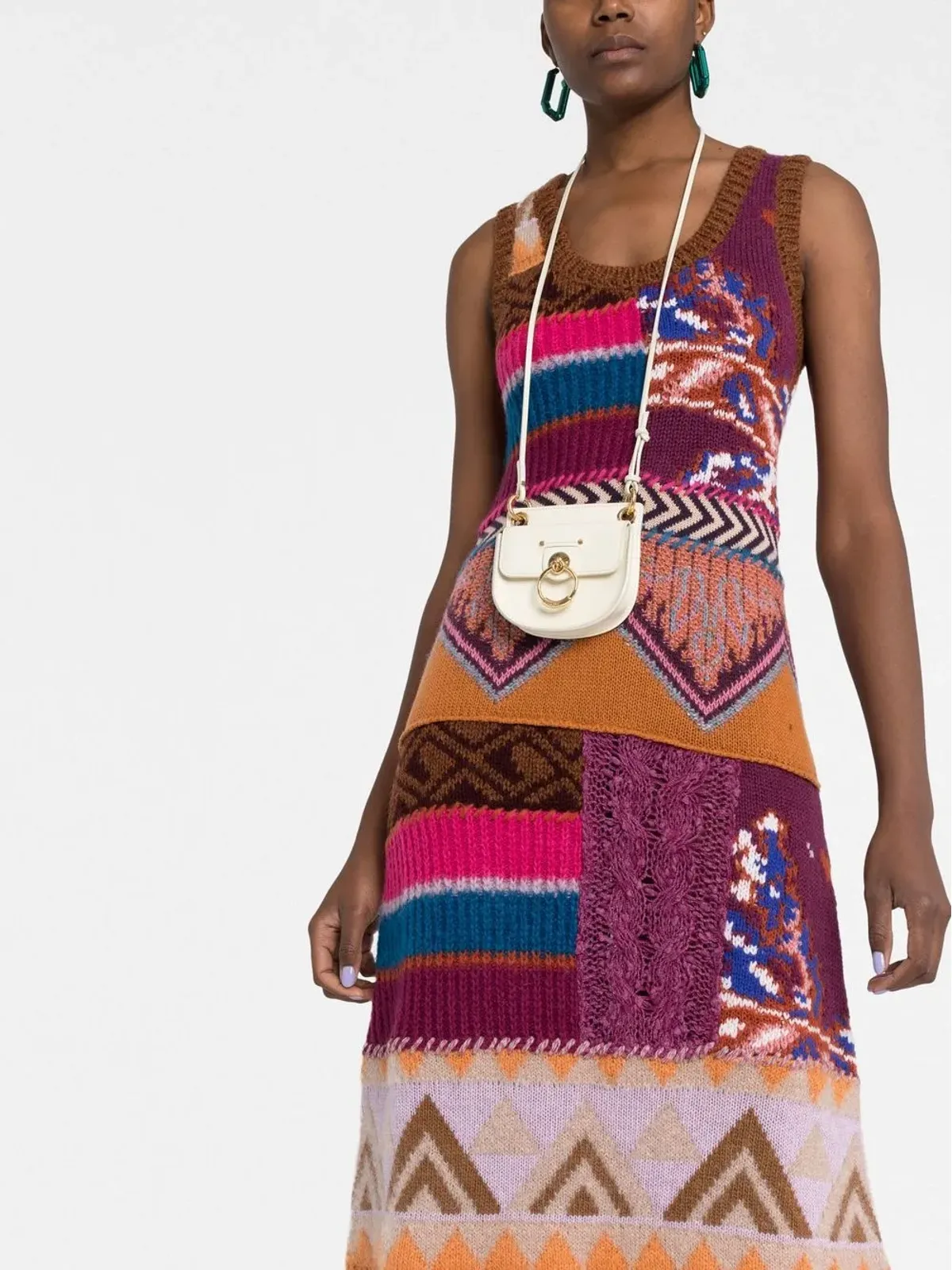 ETRO インターシャ編み ロングドレス - 画像5