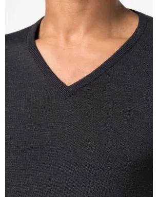 John Smedley V-neck 長袖ニットセーター - グレー - サムネイル5
