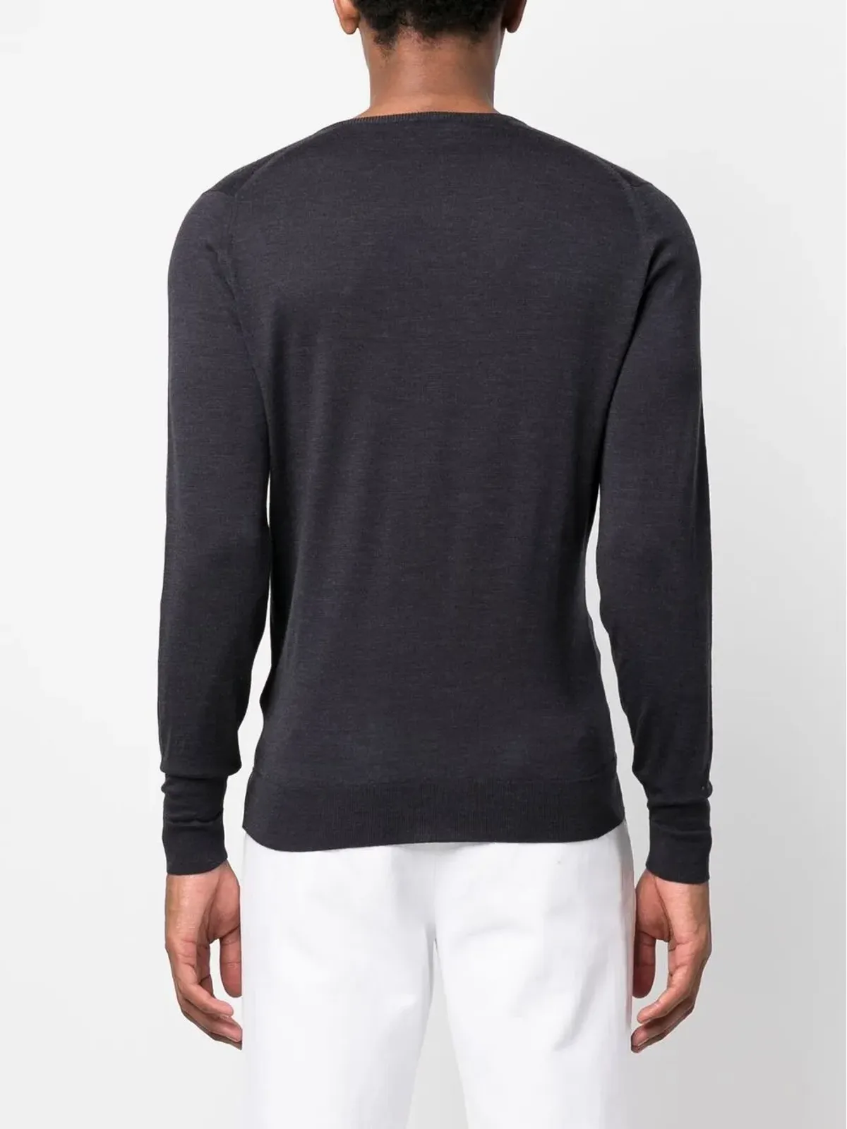 John Smedley V-neck 長袖ニットセーター - グレー - 画像4