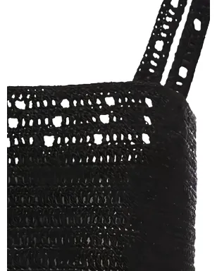 Magda Butrym クロシェット クロップトップ - ブラック - サムネイル5