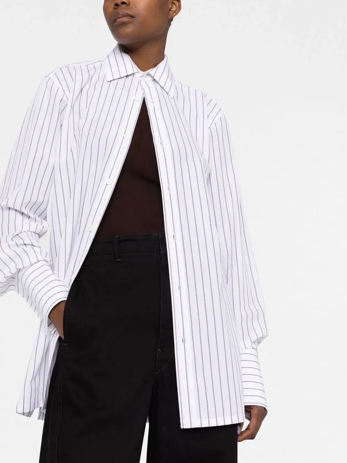 Maison Margiela 長袖ピンストライプ柄シャツ - 画像5