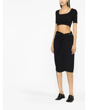 Jacquemus Bodri gathered midi skirt - Black - サムネイル3
