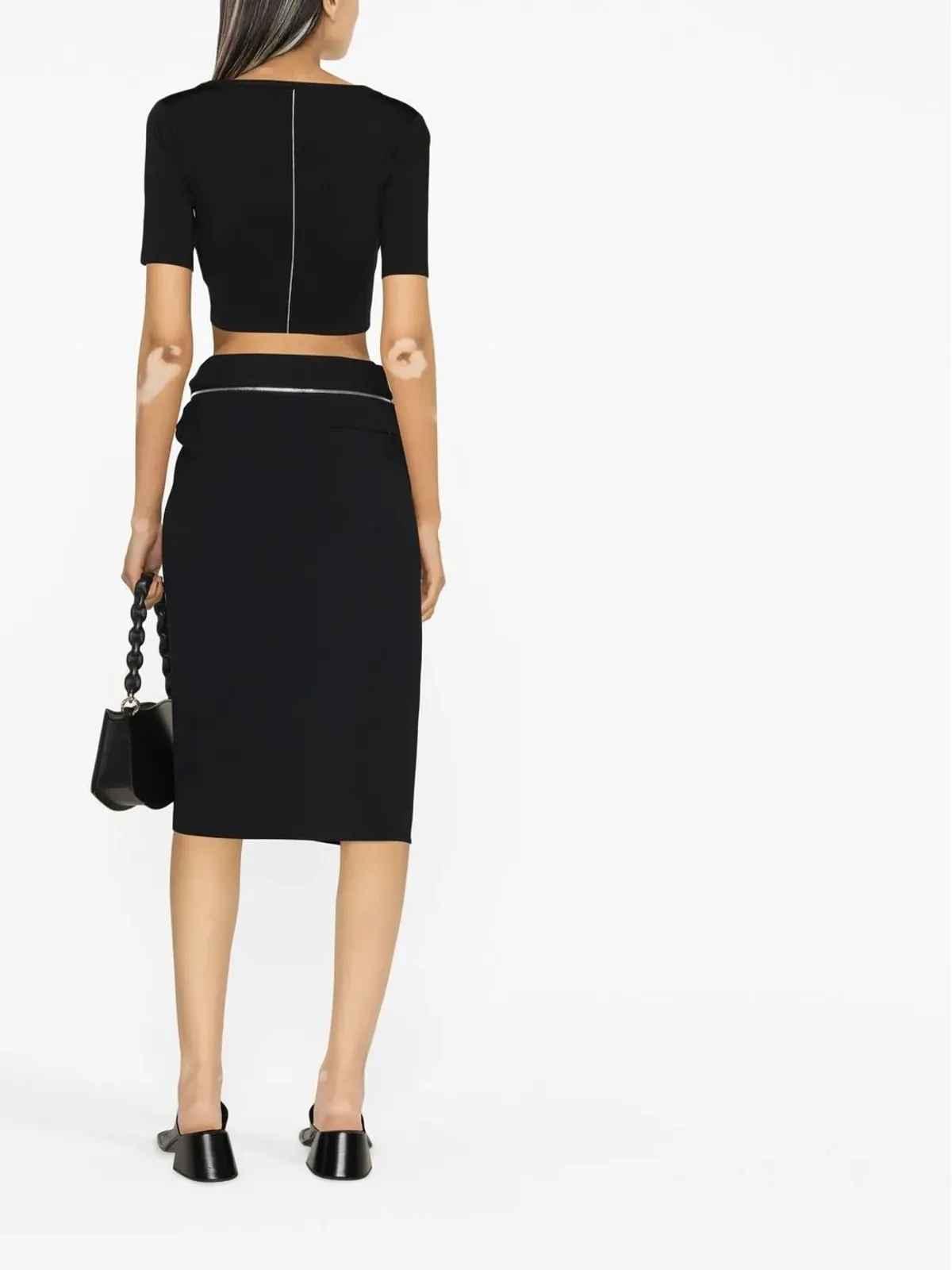 Jacquemus Bodri gathered midi skirt - Black - 画像4
