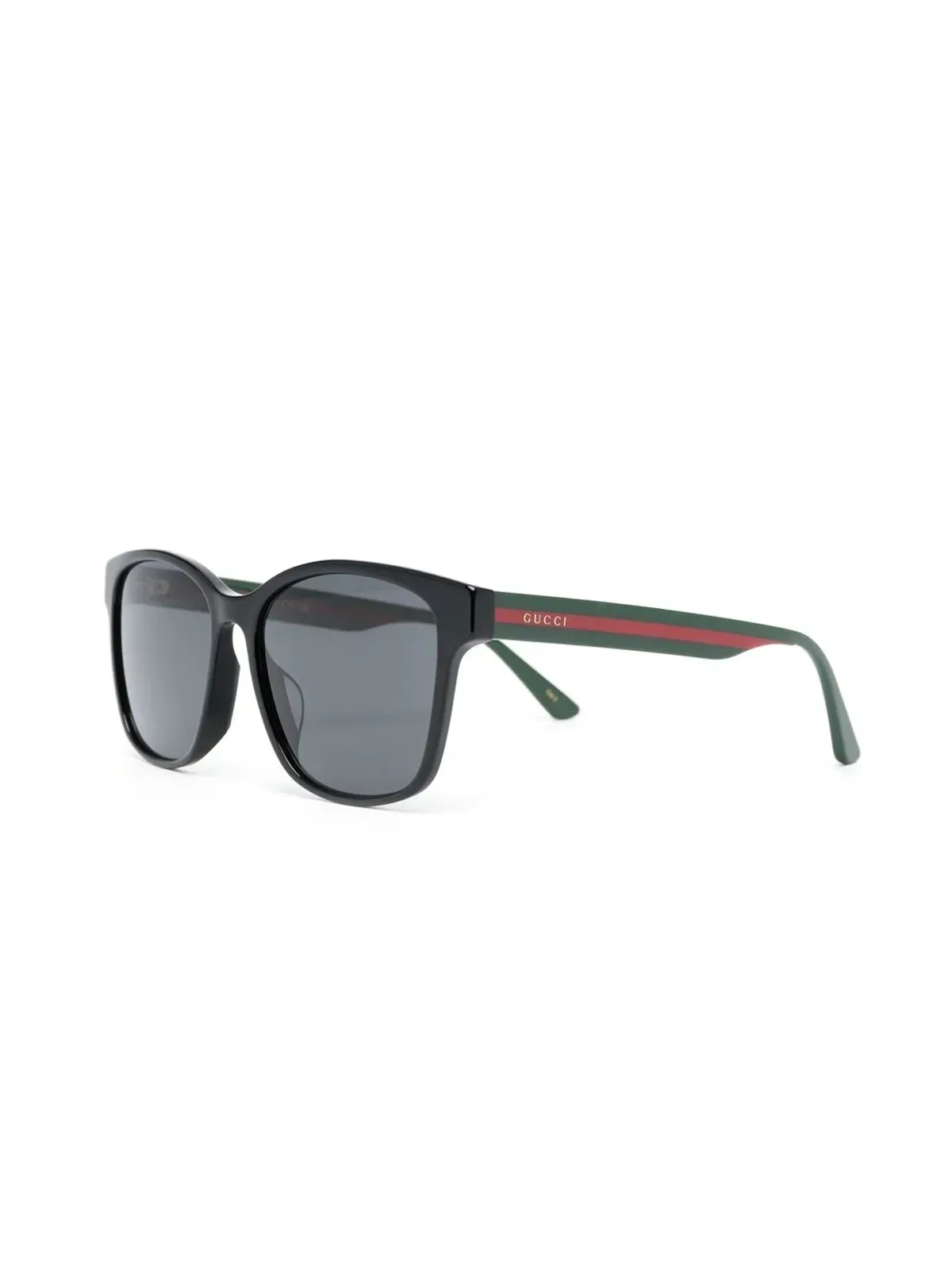 Gucci Eyewear ストライプ柄スクエアフレームサングラス - ブラック - 画像2