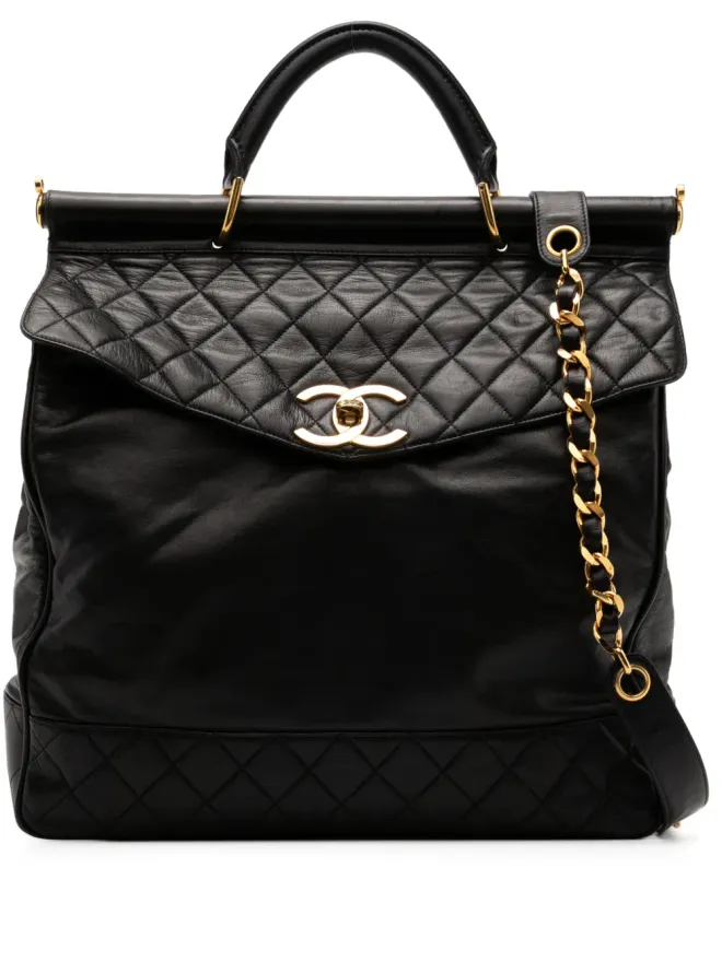 CHANEL Pre-Owned CHANEL Vintage 1990年製 キルテッド ブリーフケース クロスボディバッグ - ブラックの商品画像