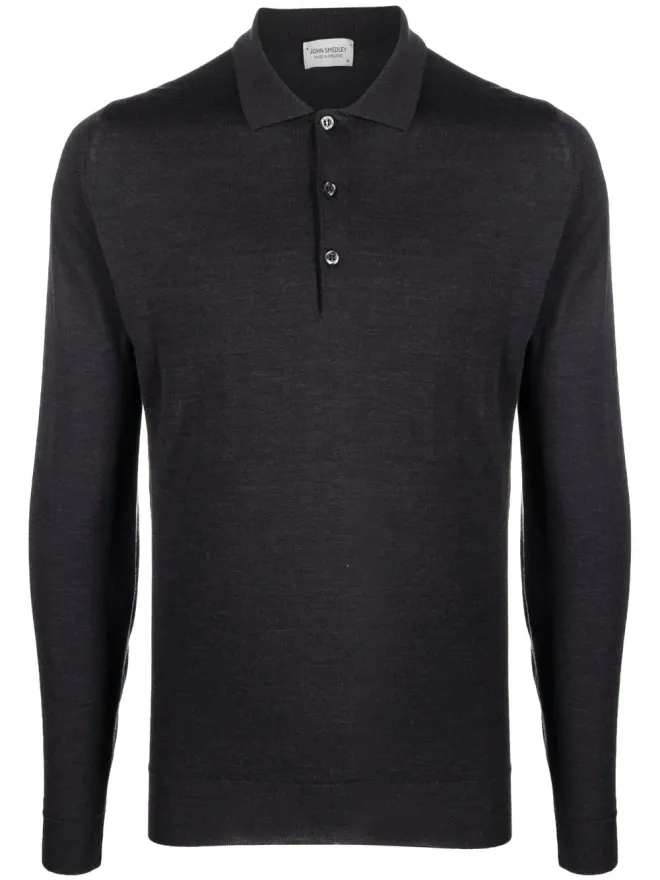 John Smedley John Smedley ボタンフロント長袖ポロシャツの商品画像