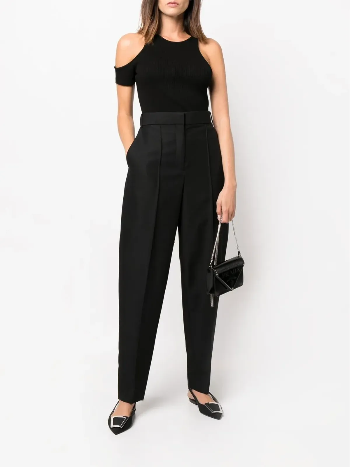 Tory Burch ハイウエスト テーパードパンツ - 画像2