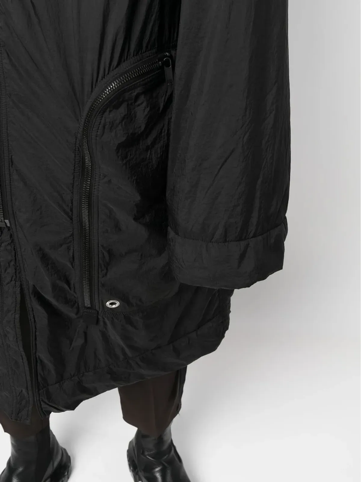 Rick Owens DRKSHDW フード付きキルティングコート - 画像5