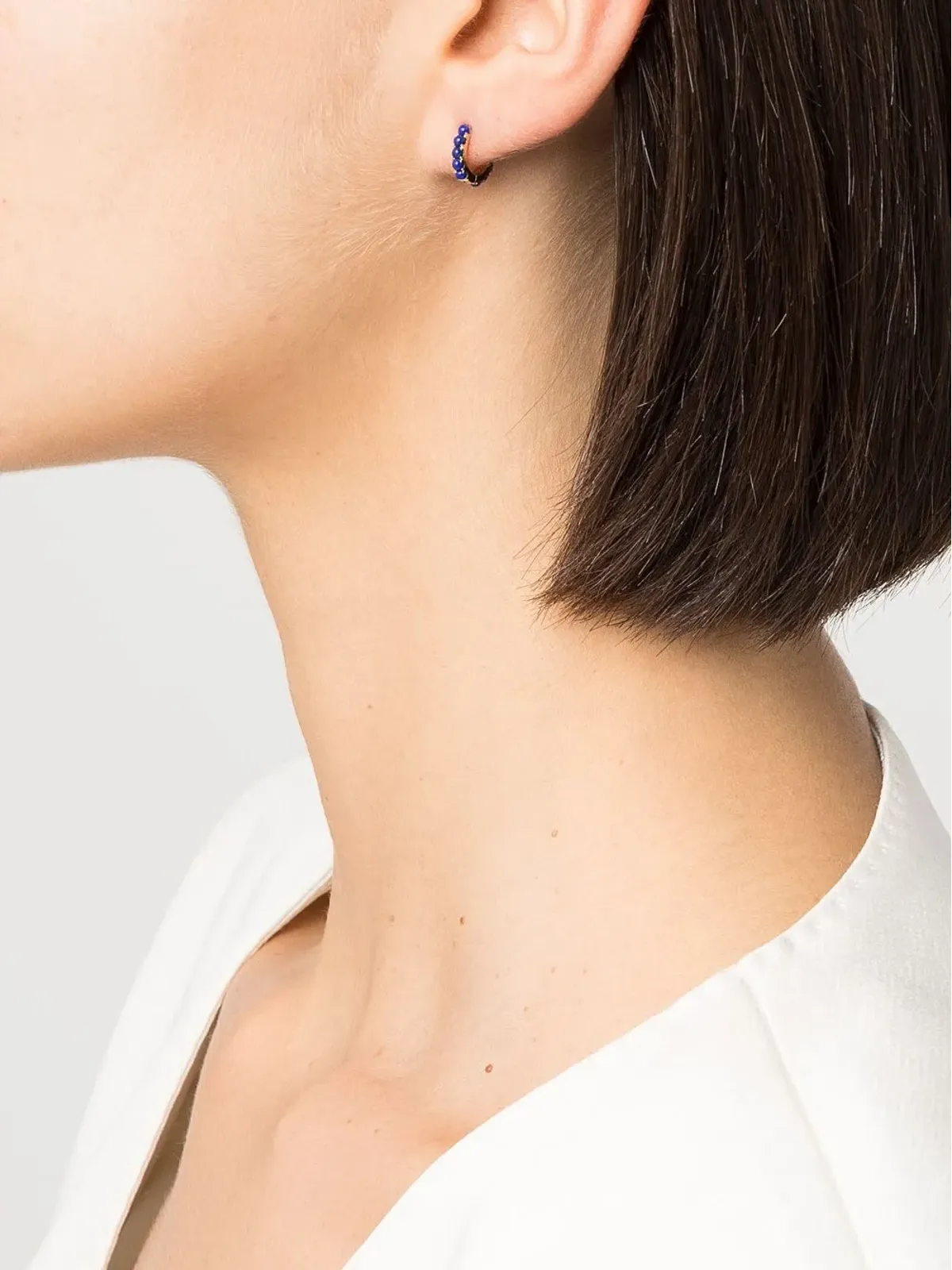 We by WHITEbIRD 18K イエローゴールド ラピスラズリ フープピアス - 画像2