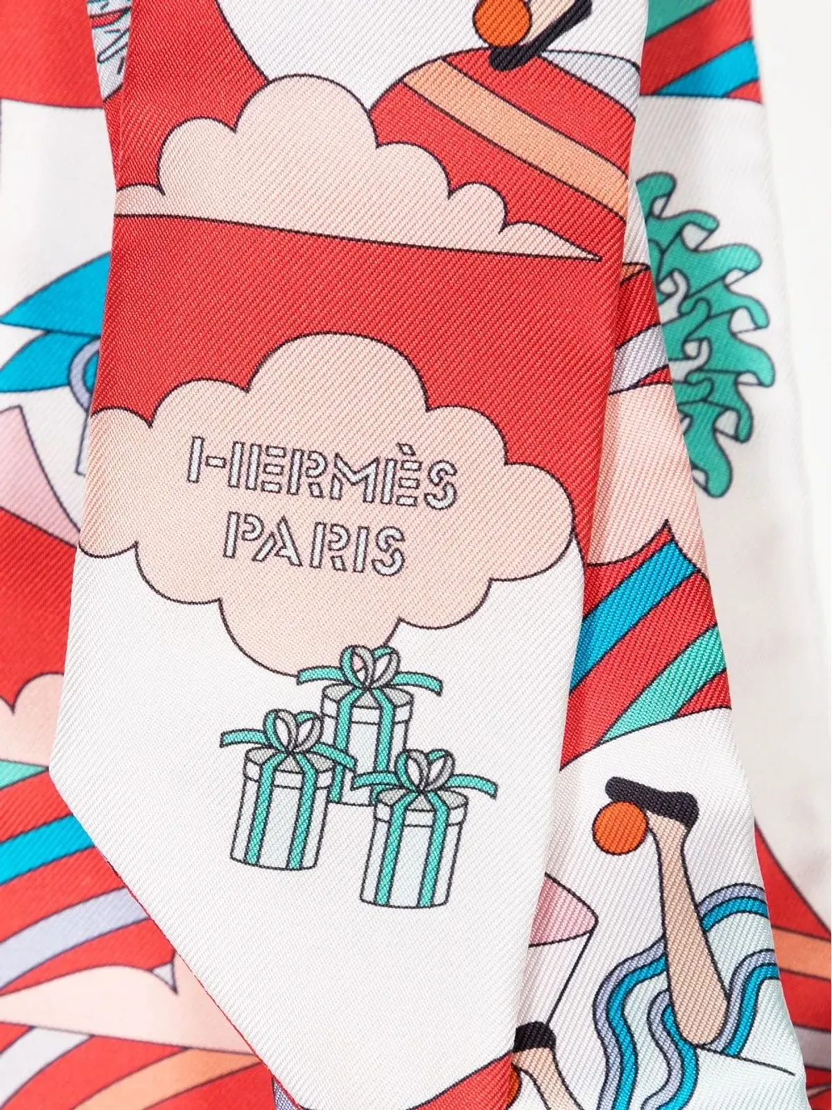 Hermès Pre-Owned Carres Volants Twilly silk scarf - Red - 画像3