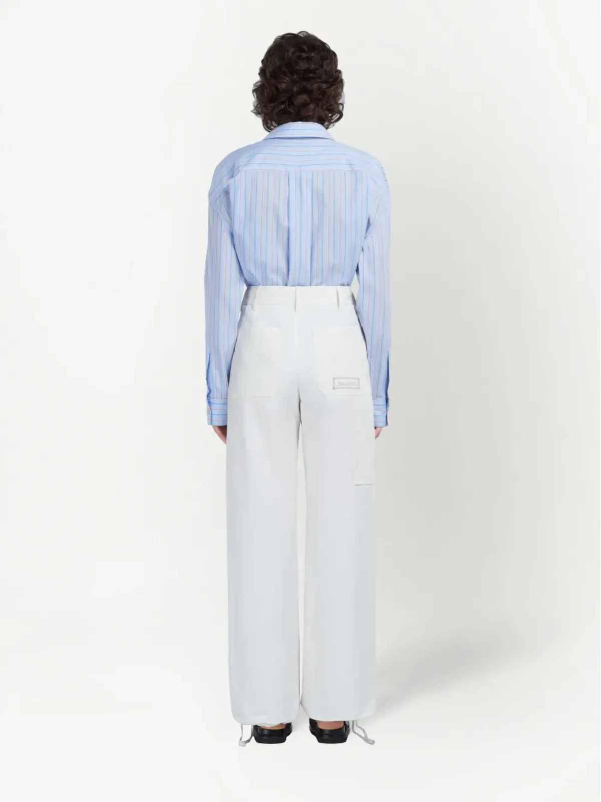 Marni 刺繍ロゴ入りストレートパンツ - 画像4