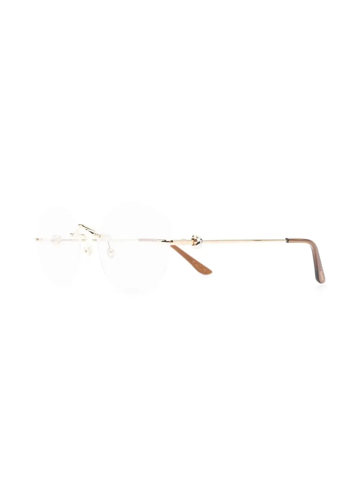 Cartier Eyewear 丸型リムレス眼鏡（ゴールド） - 画像2