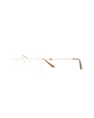 Cartier Eyewear 丸型リムレス眼鏡（ゴールド） - サムネイル2