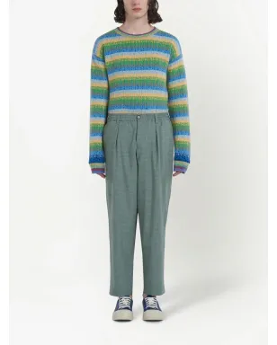 Marni グリッド柄 ミッドライズパンツ - グリーン - サムネイル2