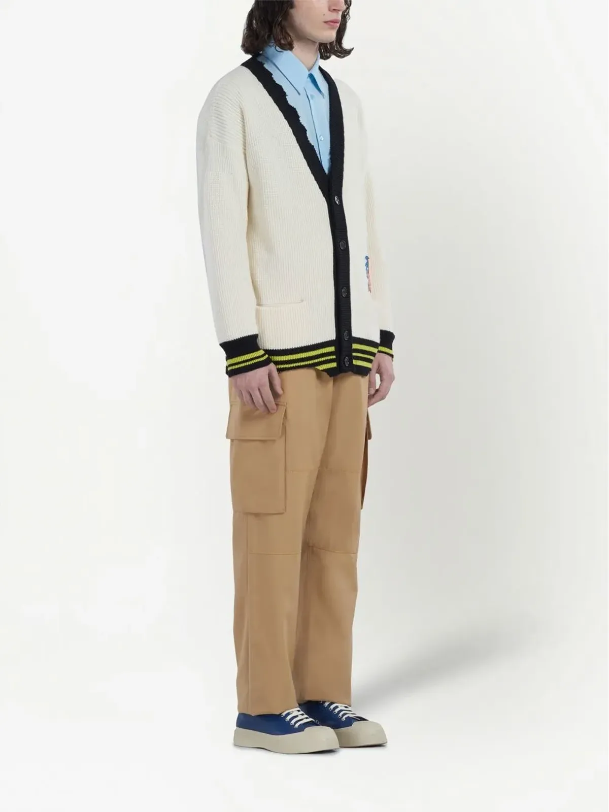 Marni ロゴパッチ付きニットカーディガン - 画像2