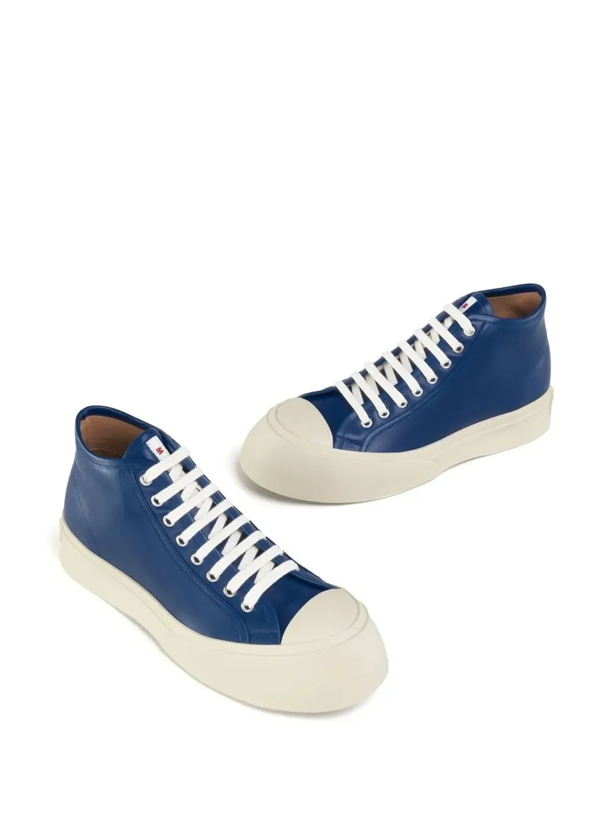 Marni レザー ミッドトップスニーカー - 画像4