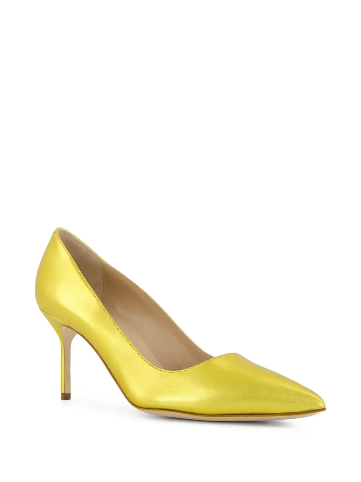 Manolo Blahnik レザー パンプス イエロー - 画像2