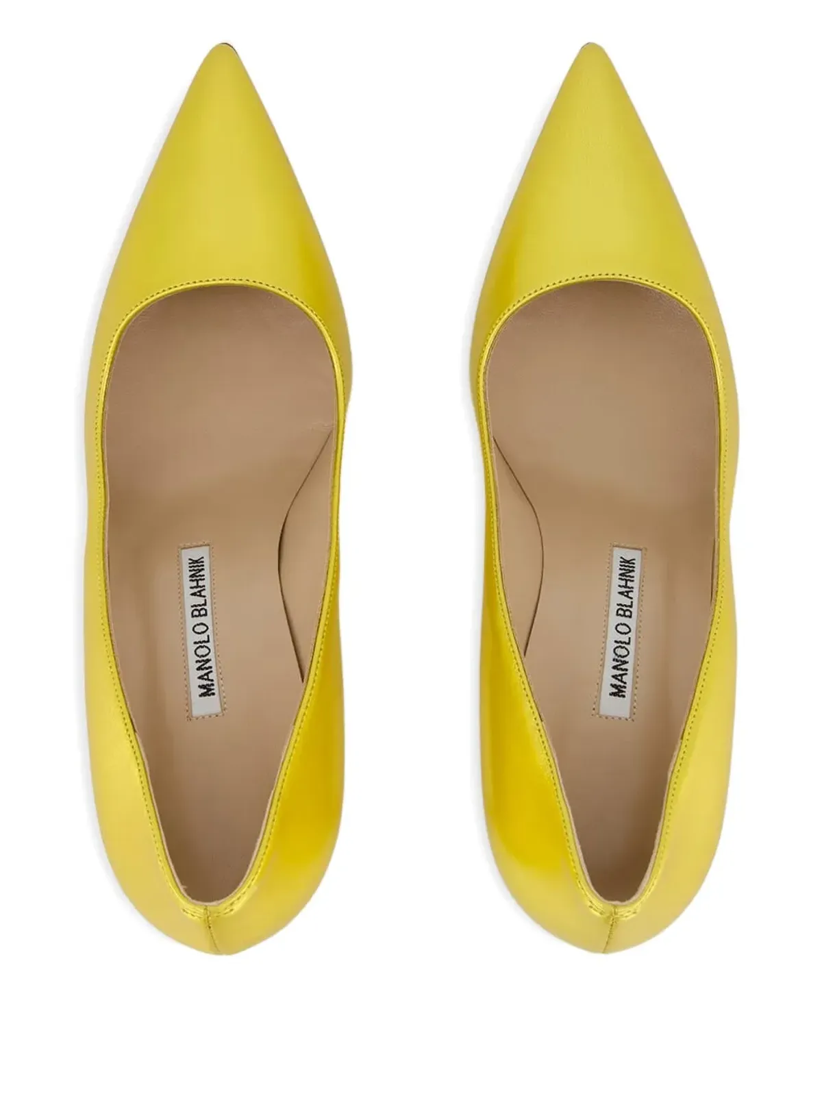 Manolo Blahnik レザー パンプス イエロー - 画像4
