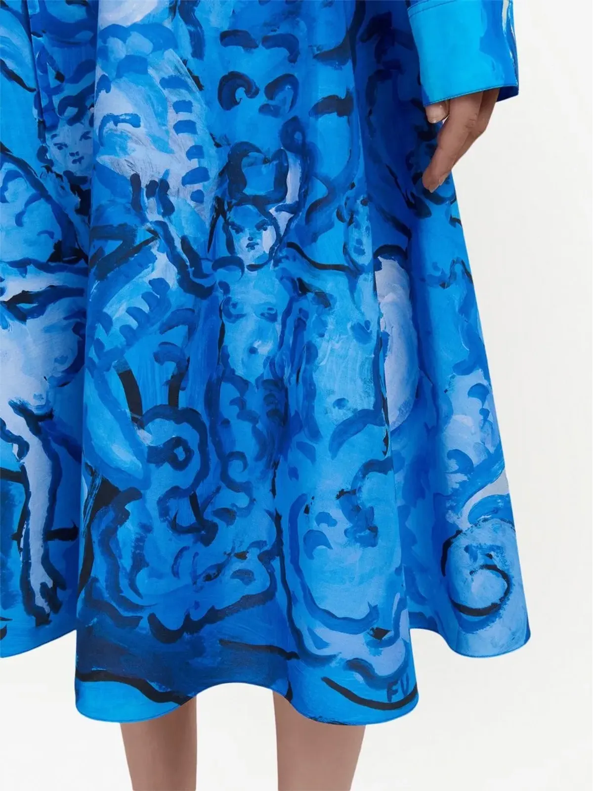 Marni ペインタリープリントのAラインスカート - ブルー - 画像5