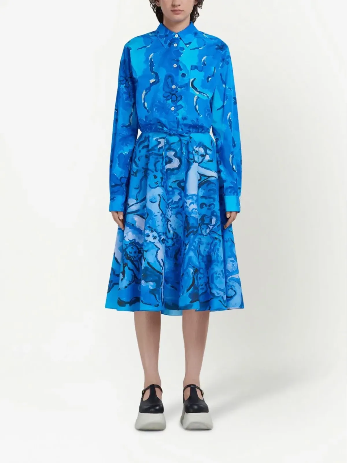 Marni ペインタリープリントのAラインスカート - ブルー - 画像2