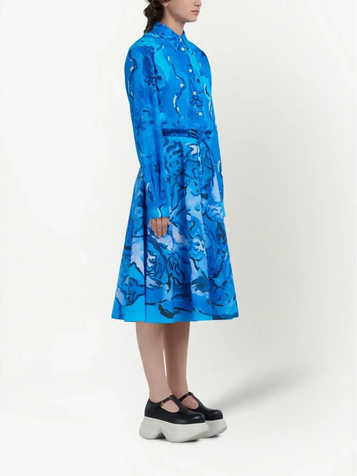 Marni ペインタリープリントのAラインスカート - ブルー - 画像3