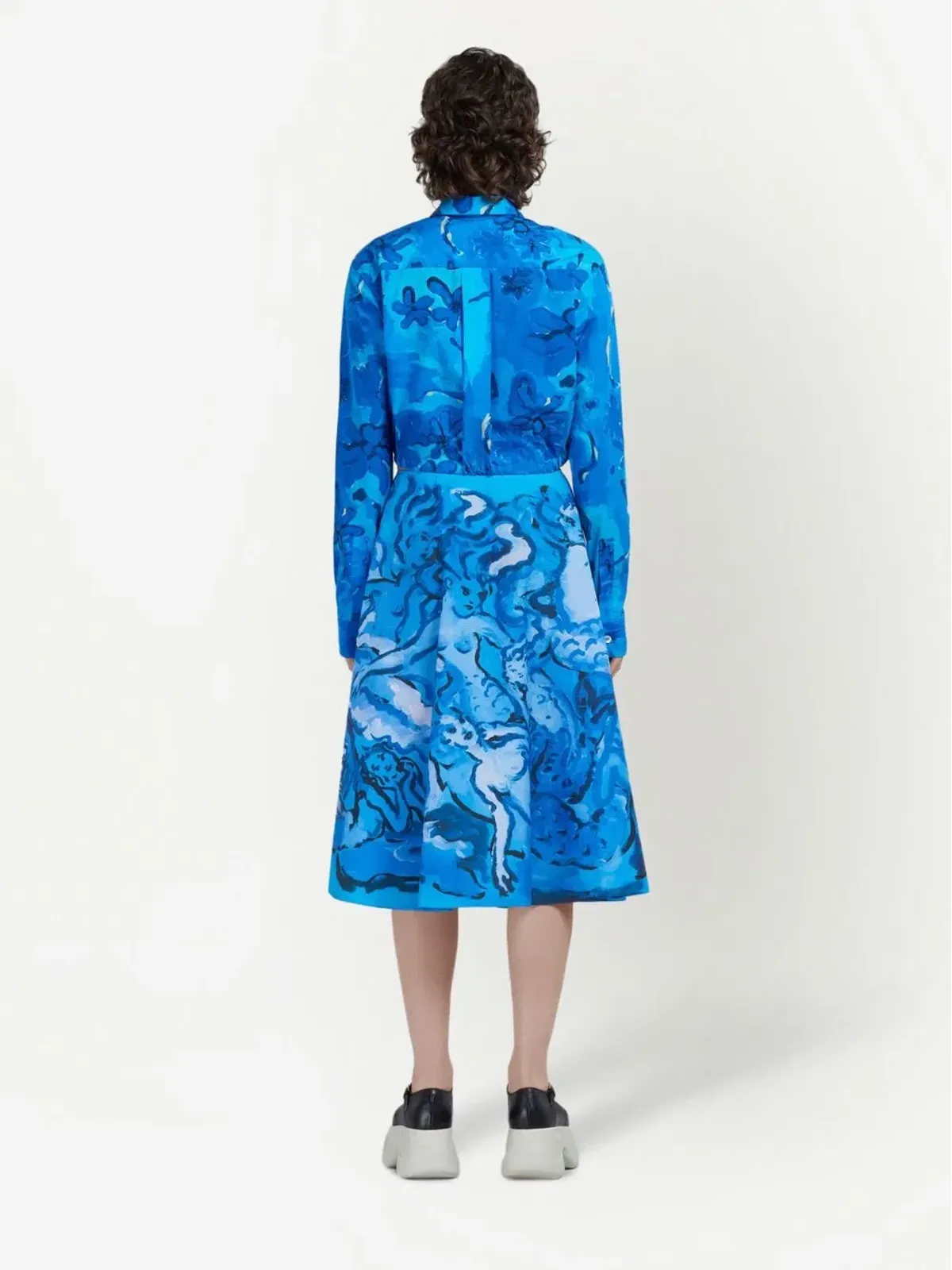 Marni ペインタリープリントのAラインスカート - ブルー - 画像4